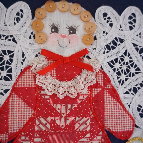 Vintage Jerzees Angel Lace Wings Patchwork Hearts Star Applique Sweatshirt L - Picture 10 of 10